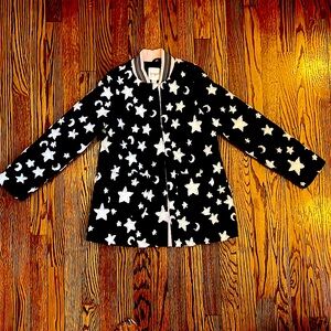 Cat & Jack Girls Coat Star Pattern Size Medium (7/8) Gray/White